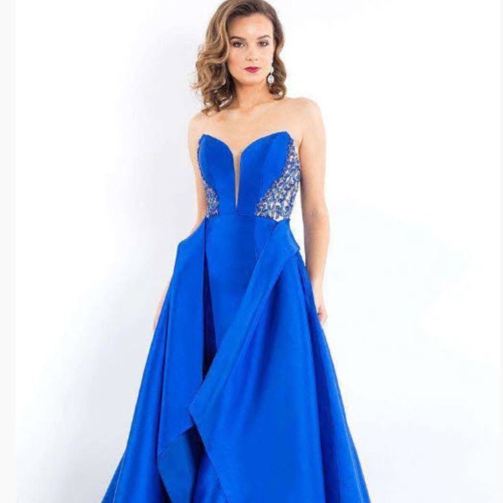 Strapless Embellished Evening Gown